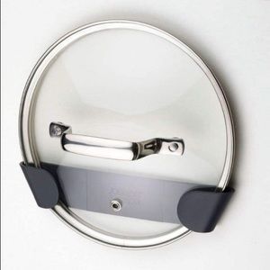 Gray Wall-Mount Lid Holder Organizer for Pot Lids